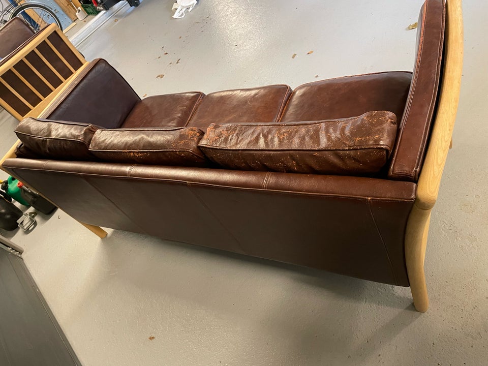 Sofa, læder, 3 pers.