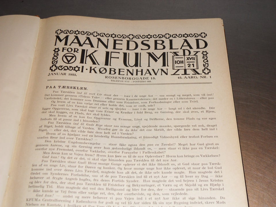 KFUM's månedsblad KFUM 1937