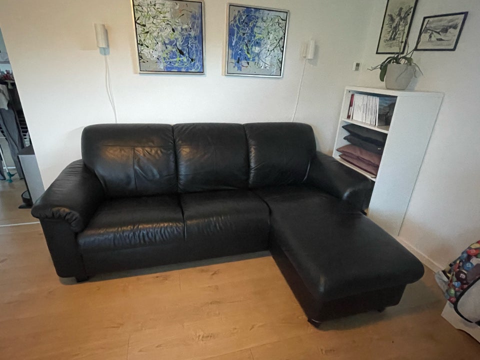 Sofa, læder, anden størrelse