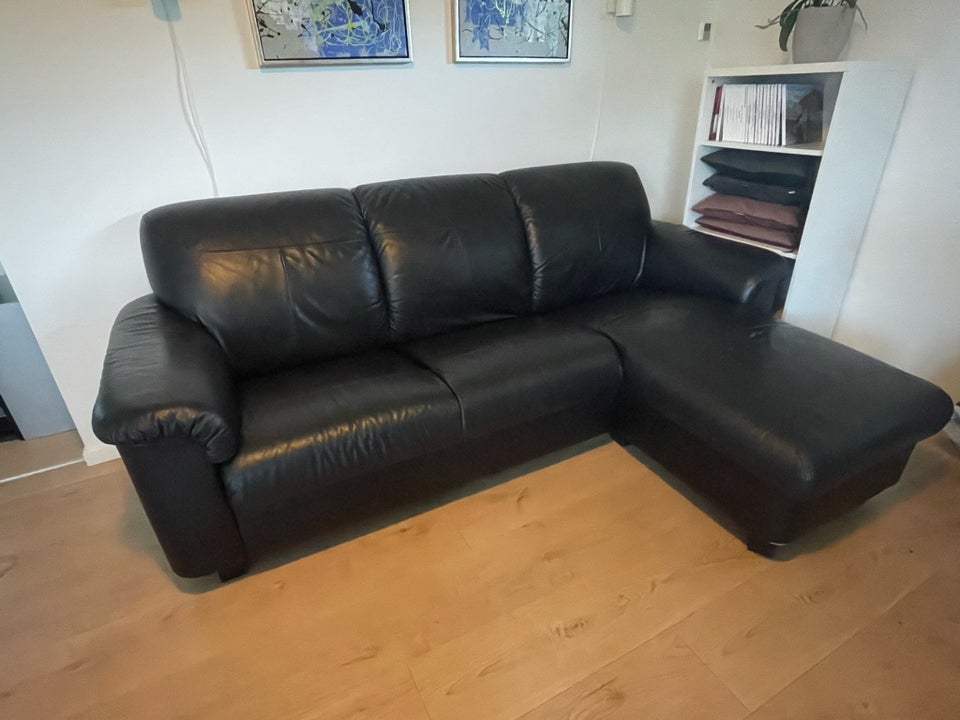 Sofa, læder, anden størrelse