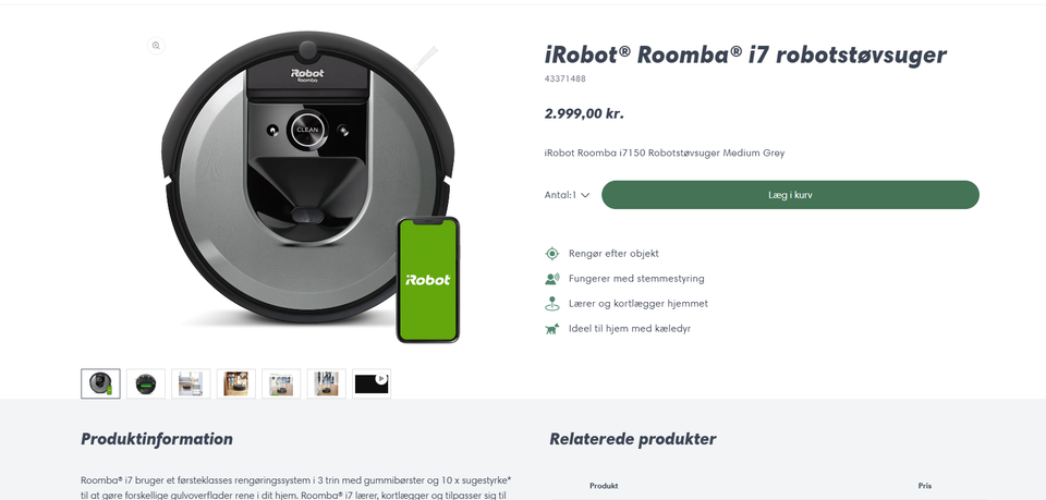 Robotstøvsuger, iRobot Roomba® i7