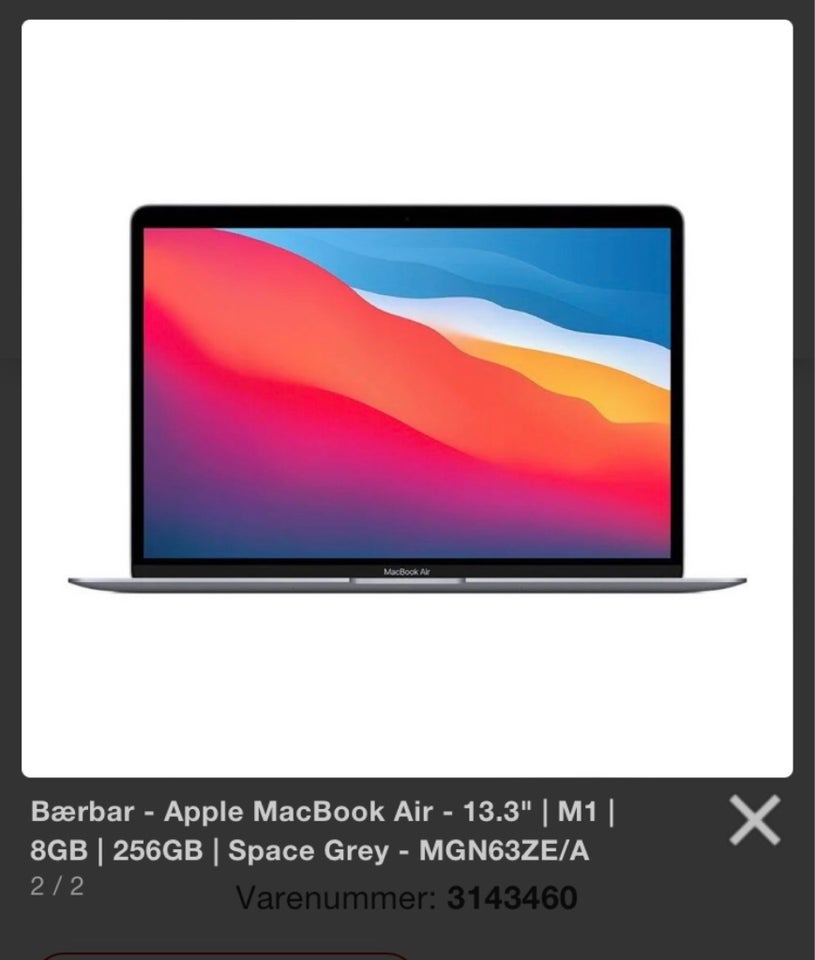 MacBook Air, M1, 8 GB ram