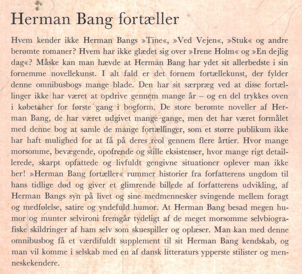 Herman Bang fortæller. Bind 1, -,