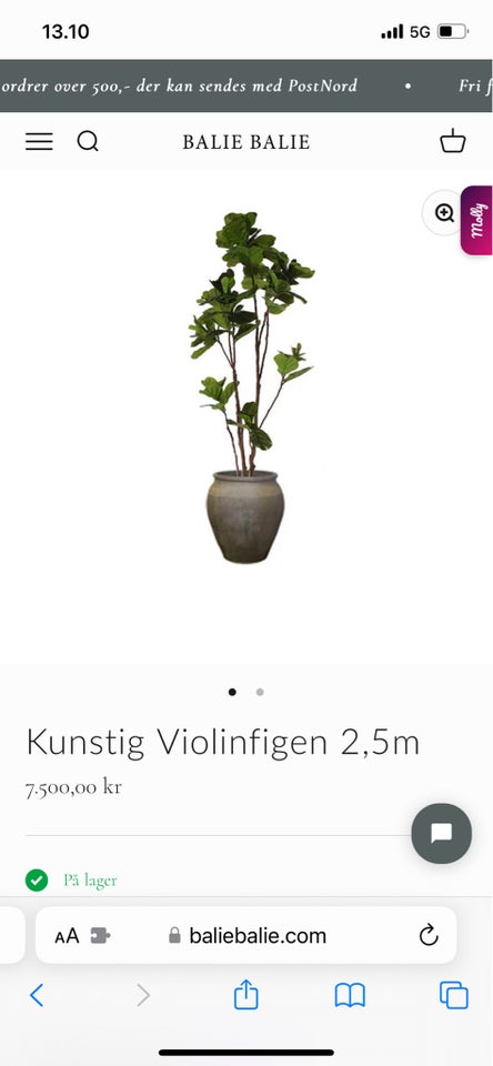 Kunstig Violinfigen 2,5 m,