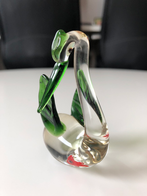 Glas Glasfigur - fugl - grøn