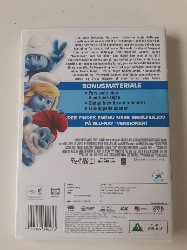 Smølferne 2, DVD, animation