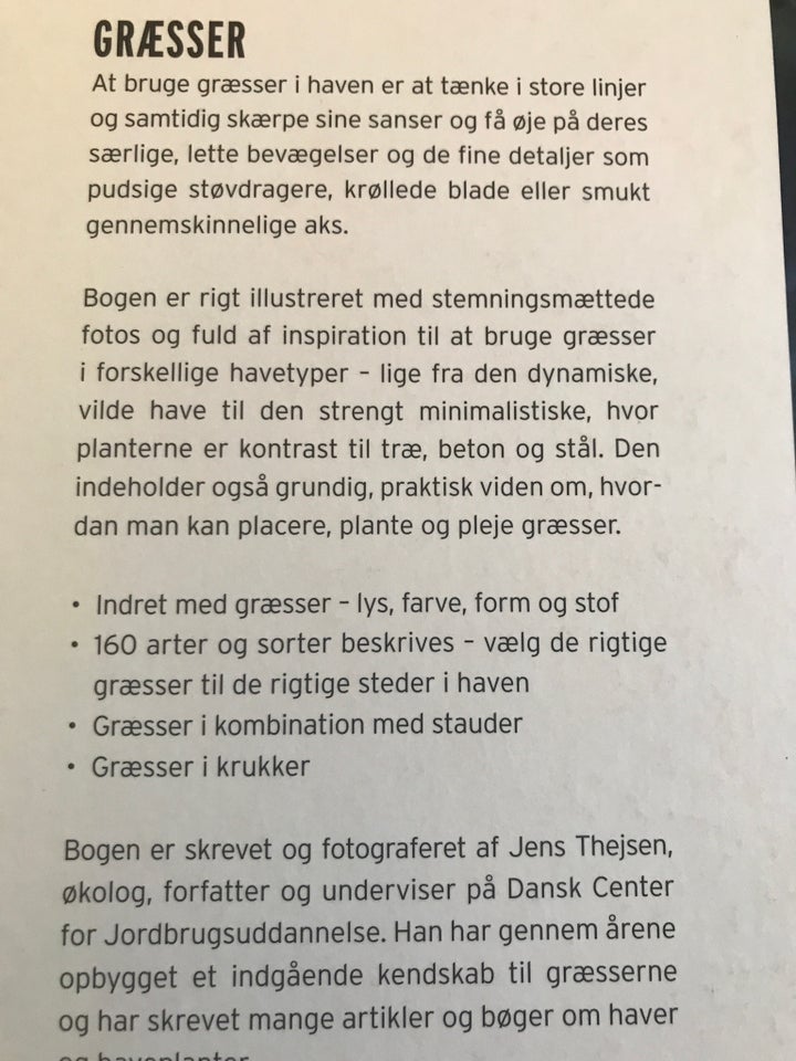 Græsser Jens Thaysen emne: