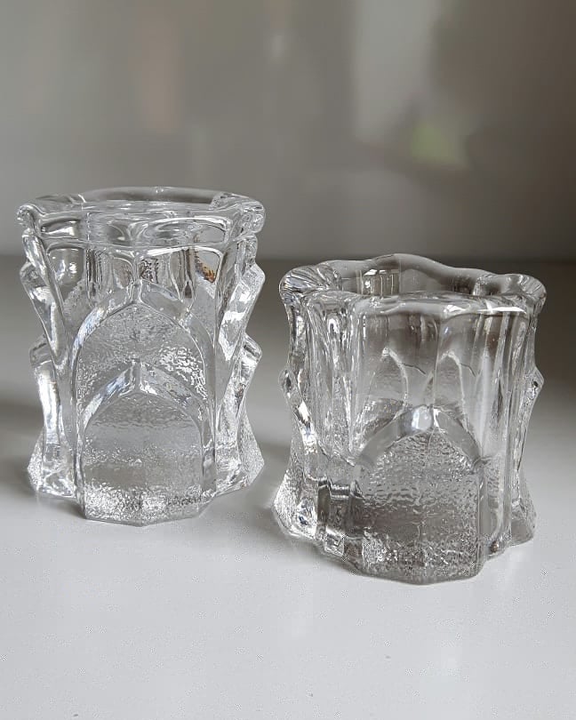 Glas, Lysestage Fyrfad Skulptur,