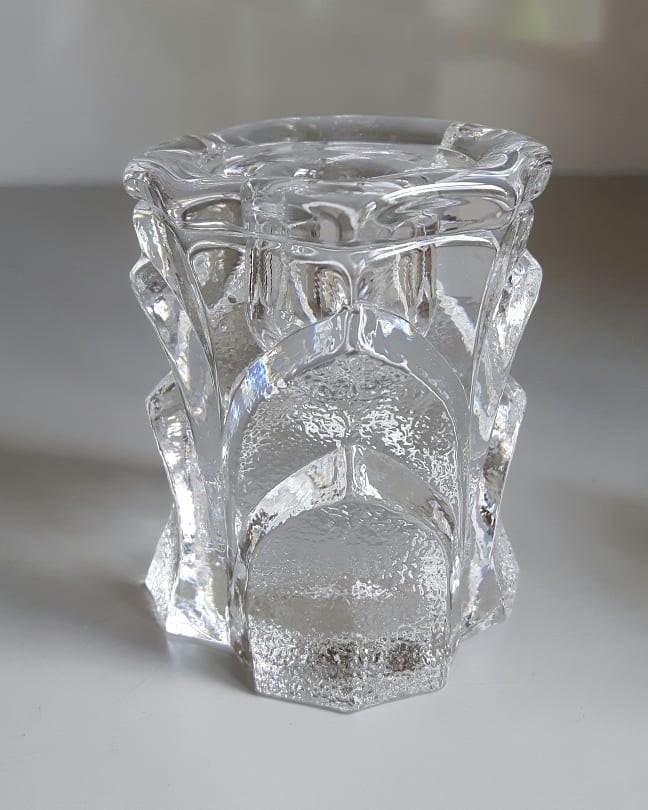 Glas, Lysestage Fyrfad Skulptur,