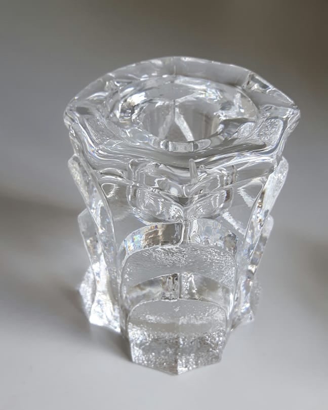 Glas, Lysestage Fyrfad Skulptur,