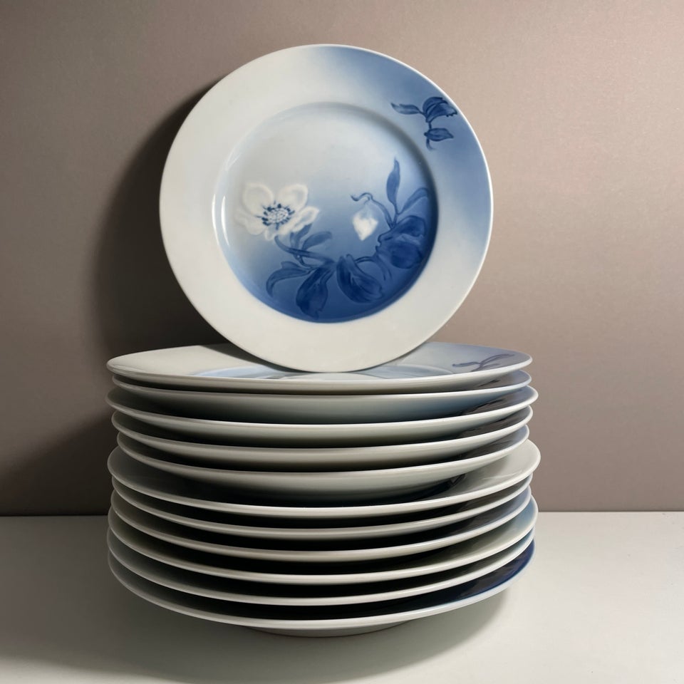 Porcelæn, 12 stk. Julerose -