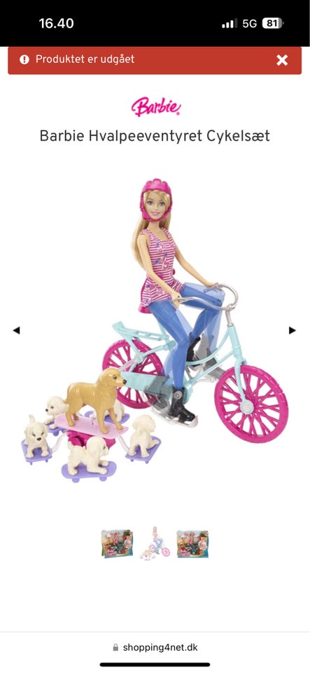 Barbie, Hvalpeeventyret cykelsæt