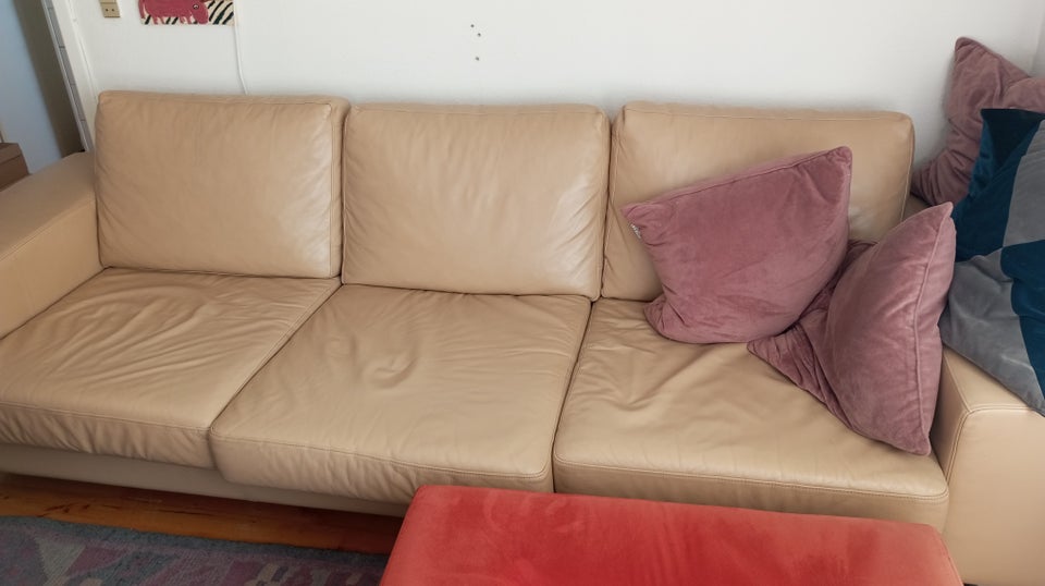 Sofa, læder, 3 pers.