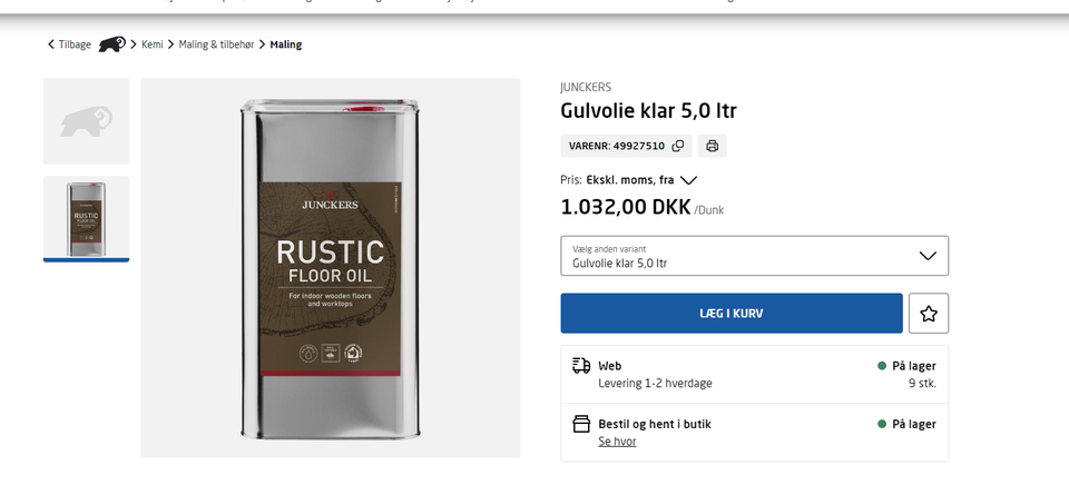 gulvolie junckers 5l klar,