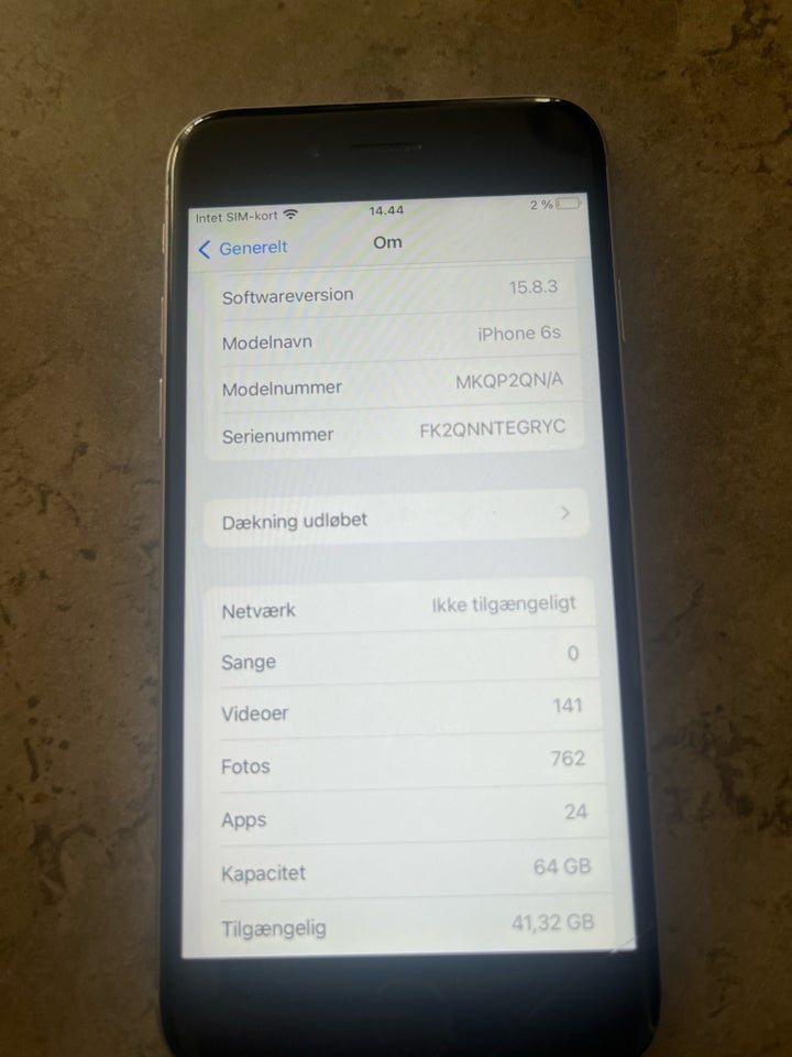 iPhone 6S, 64 GB, grå