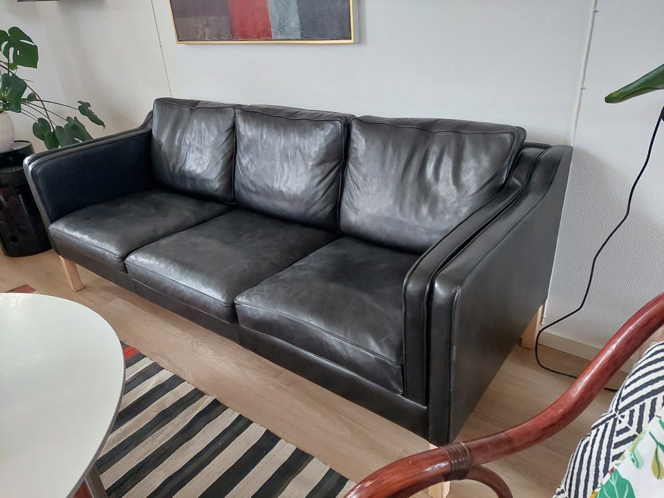 Sofa, læder, 3 pers.