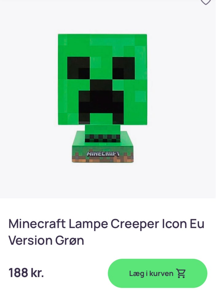 Børnelampe MineCraft