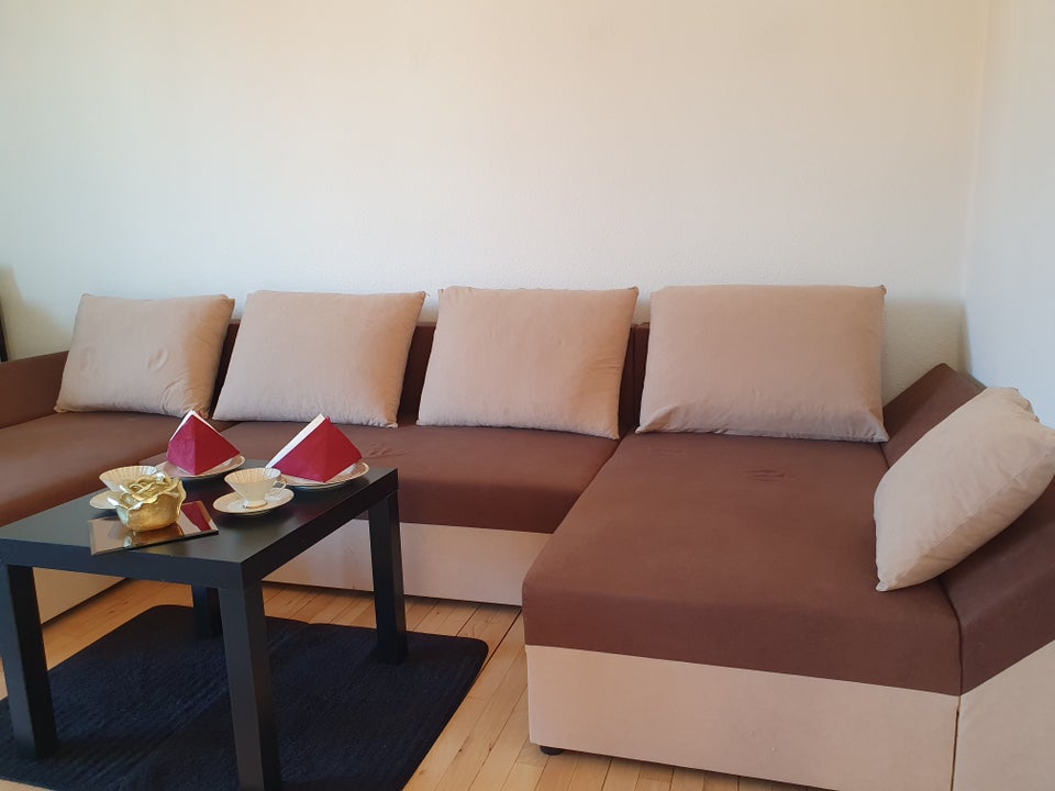 U-sofa, velour, 5 pers.