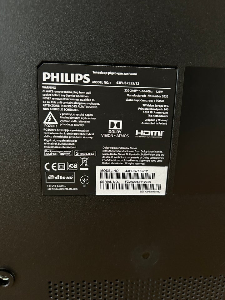 PHILIPS 43" 4K LED TV 43PUS...