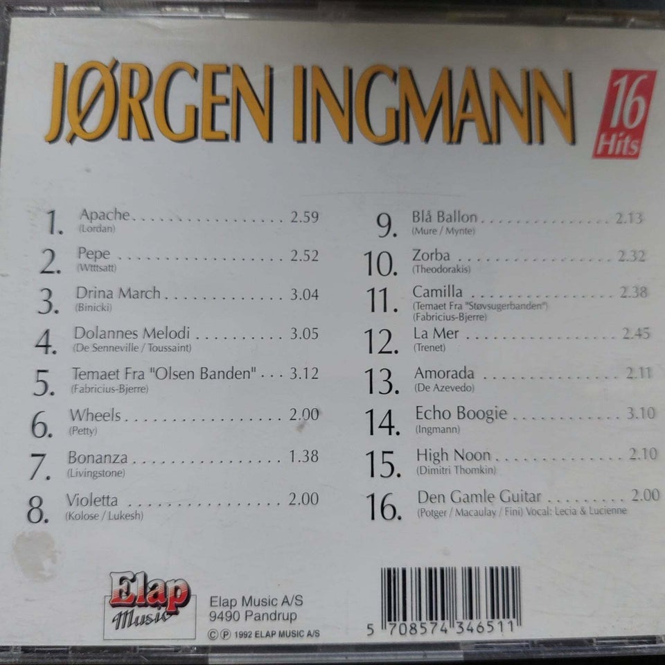 Jørgen Ingmann: 16 Hits, pop