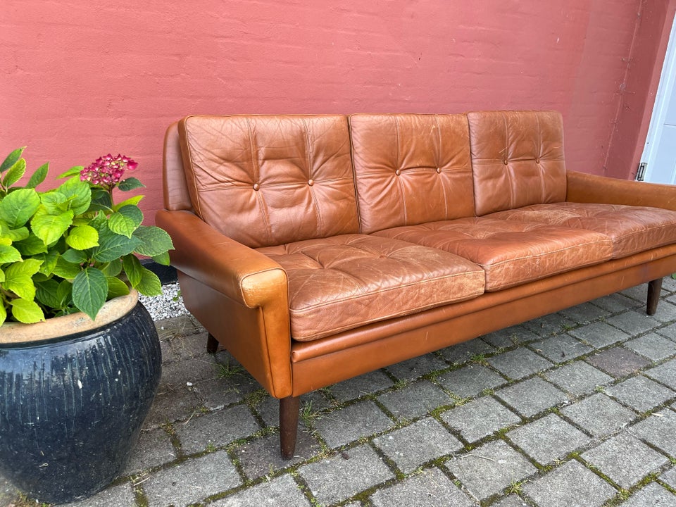 Sofa, læder, 3 pers.