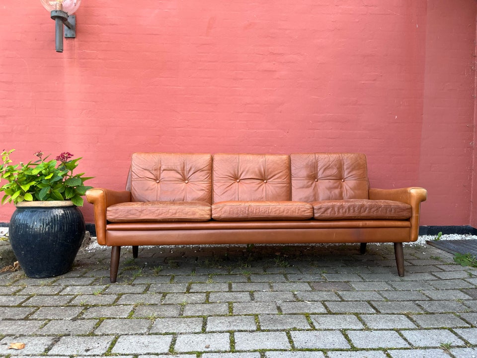 Sofa, læder, 3 pers.