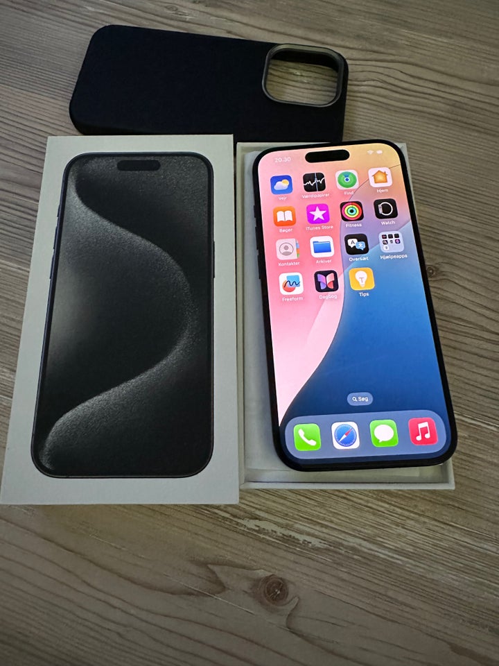 iPhone 15 Pro, 128 GB, sort