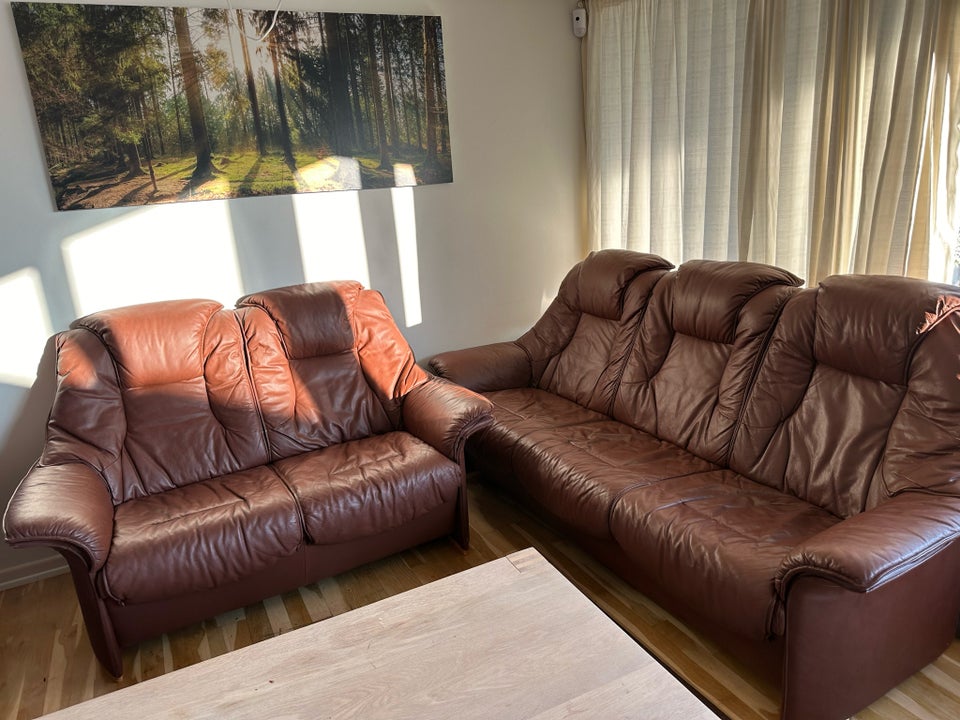 Sofa læder 5 pers