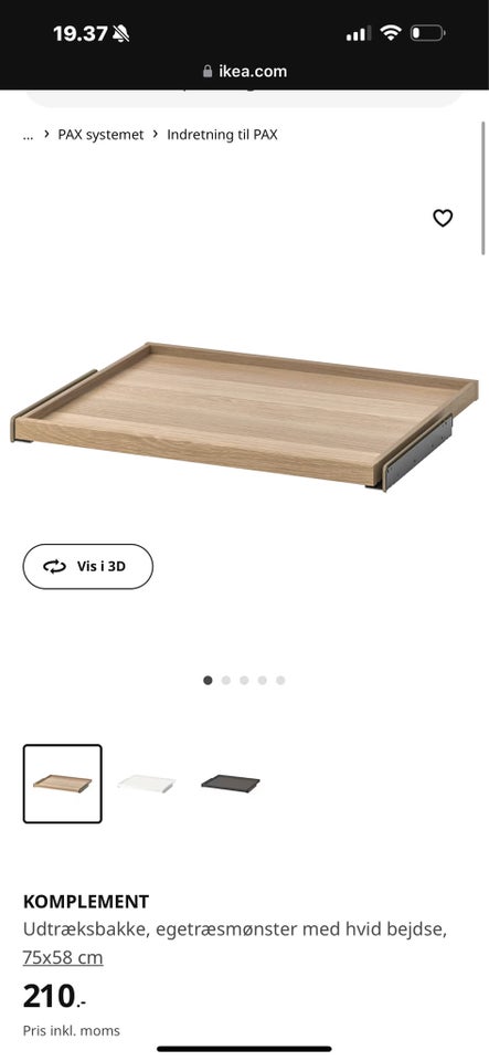 PAX udtrækshylde , Ikea