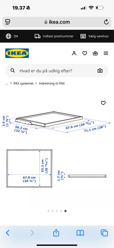 PAX udtrækshylde , Ikea