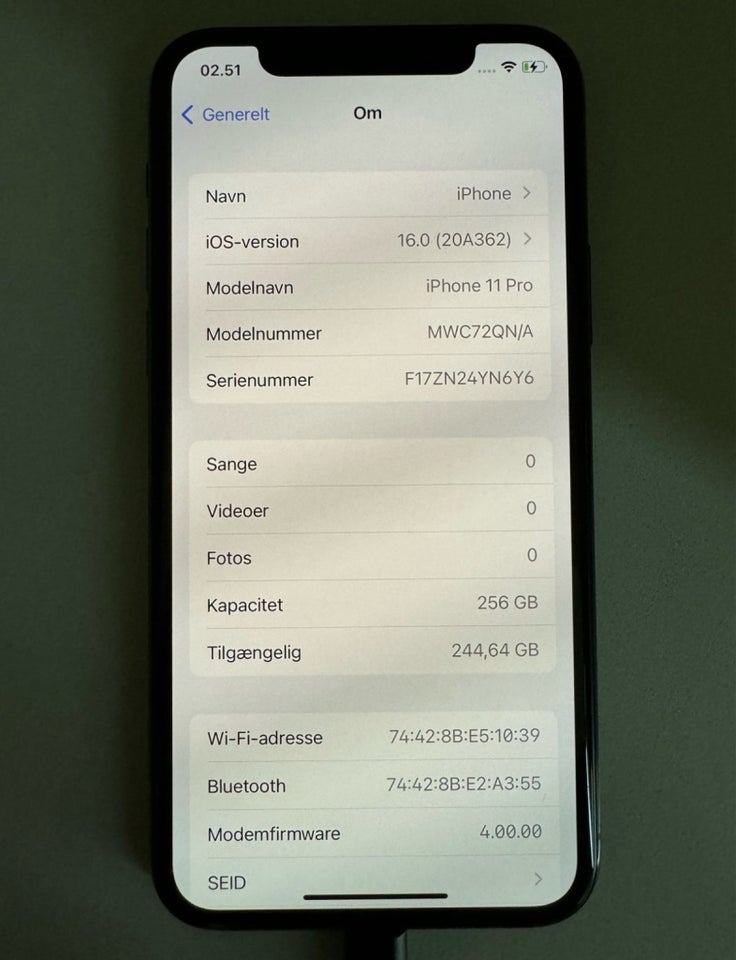 iPhone 11 Pro, 256 GB, aluminium