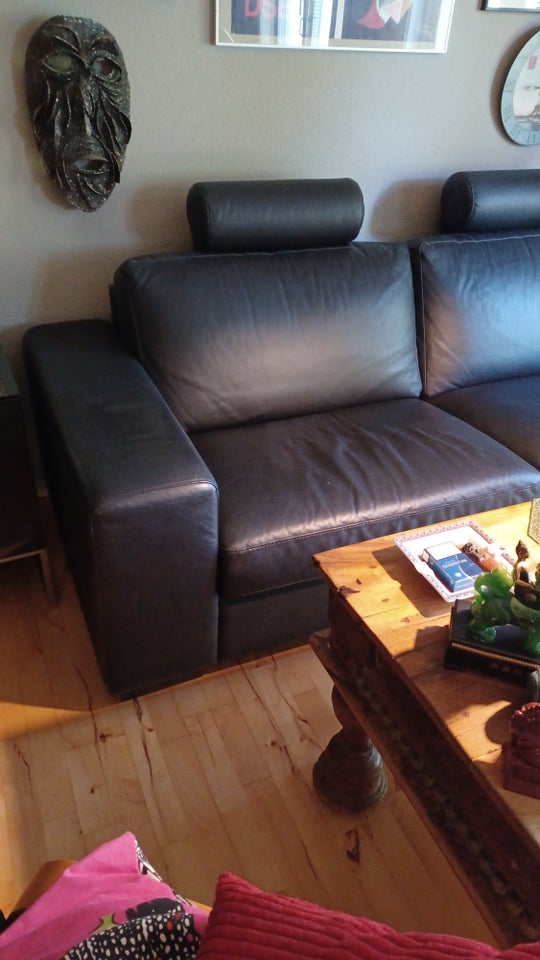 Sofa, læder, 4 pers.