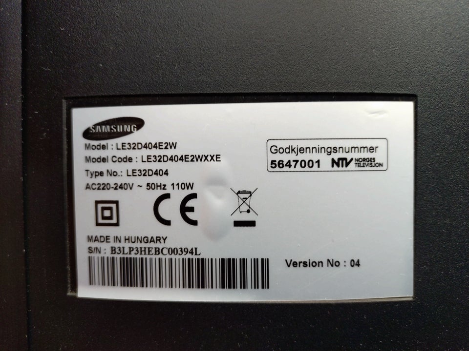 Samsung, fladskærm, LE32D404E2W