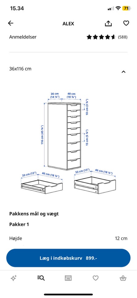 Kommode, b: 36 d: 49 h: 116