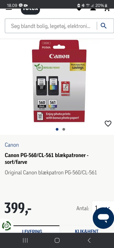 Blækpatroner m farve Canon