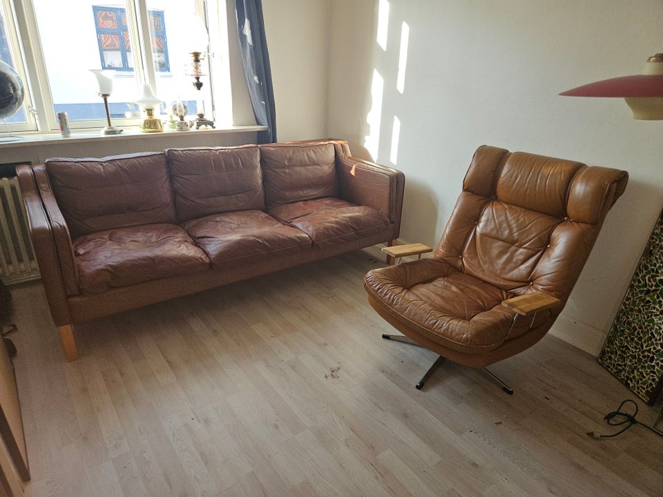 Sofa, læder, 3 pers.