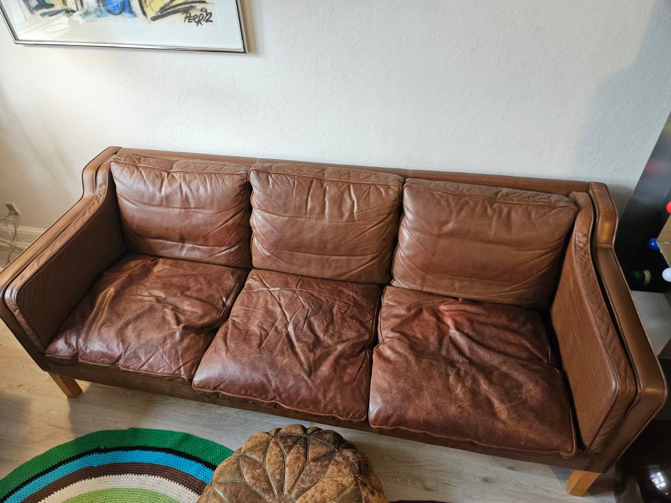 Sofa, læder, 3 pers.