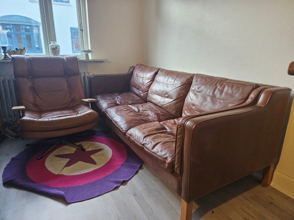 Sofa, læder, 3 pers.