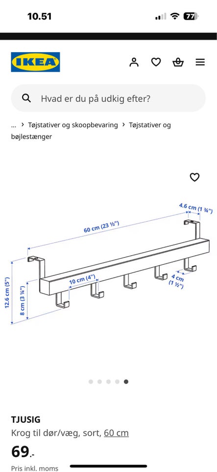 Knagerække, Ikea Tjusig