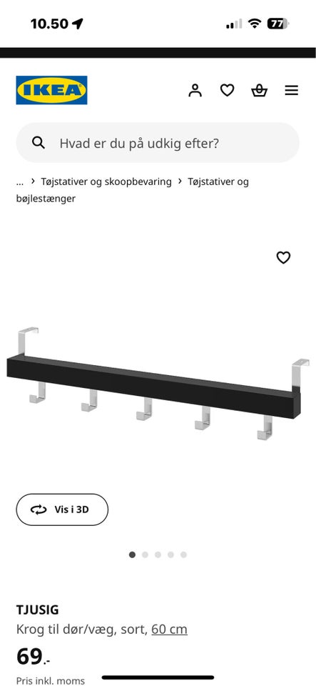 Knagerække, Ikea Tjusig