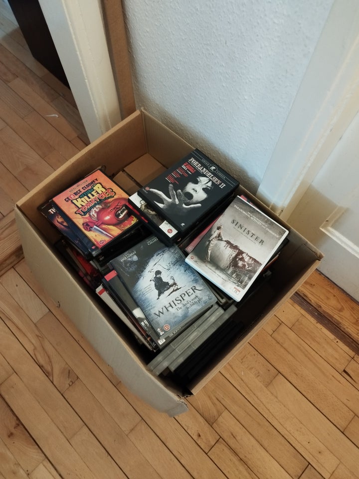 Kasse med dvd film og serier, DVD,