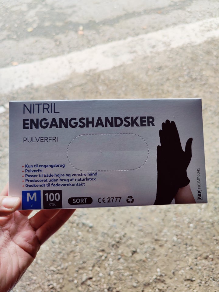 Engangshandsker (Sort M), NITRIL