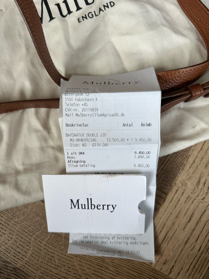 Skuldertaske, Mulberry, læder