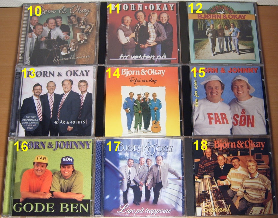 Bjørn  Okay: 18 CD Titler + 6 Bånd