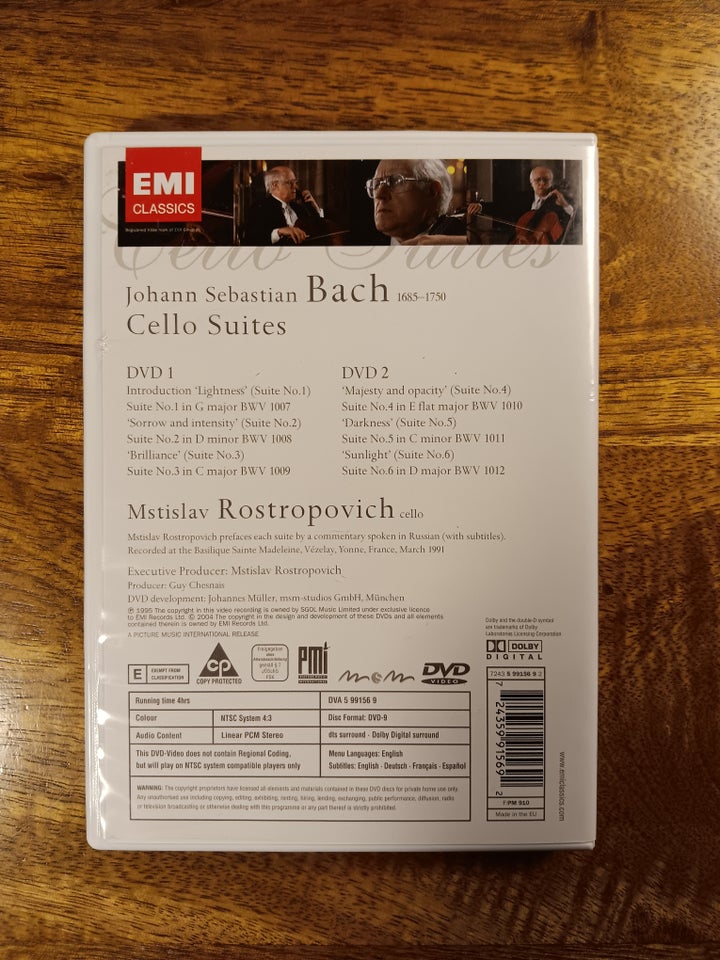 Bach: Cello Suites. Rostropovich,