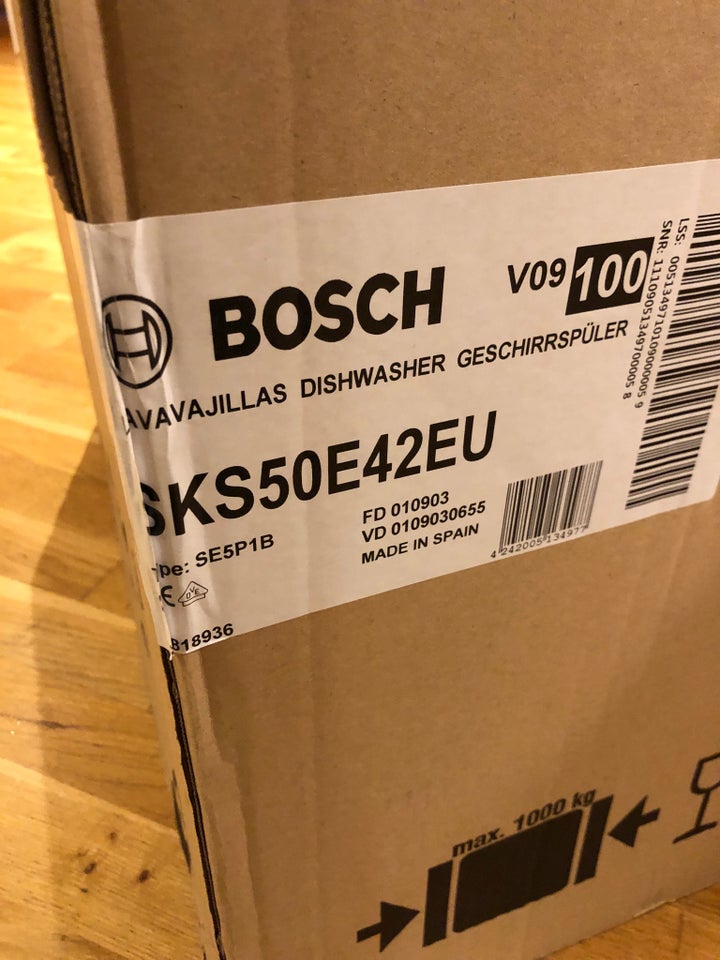 Bosch, bordopvaskemaskine,