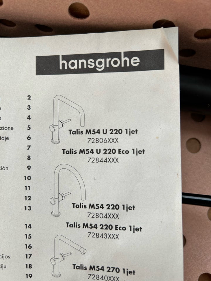 Vandhane, Hansgrohe, Matsort