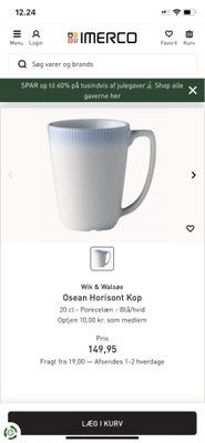 Porcelæn 2 kaffekopper med