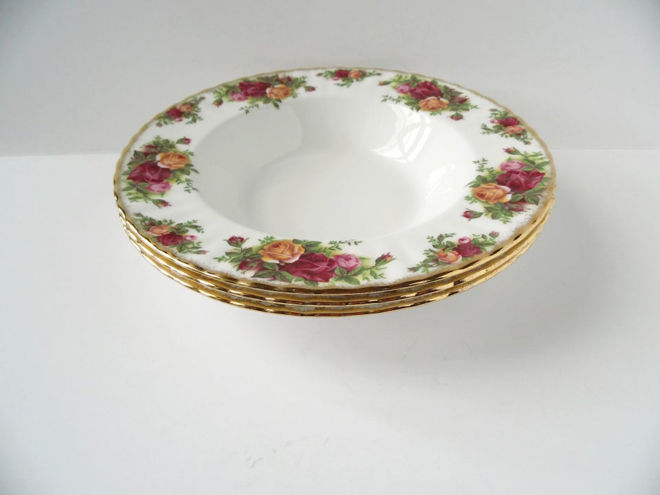 Porcelæn Landsby Roser dybe