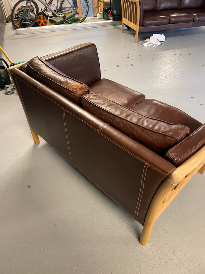 Sofa, læder, 2 pers.